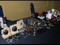 Half of the high security lock table, with various styles of high security locks, safes, and oddities from around the world.
