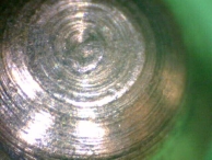 Close up of previous image, wear at this magnification turns out to be removal of milling marks and light polishing.
